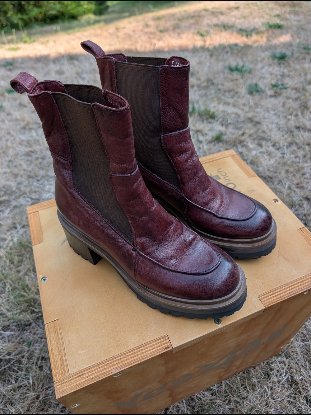Miz Mooz Evanna - Women's Chelsea Boots : Merlot 8.5